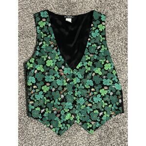 111 Main Womens Vest Medium St‎ Patricks Day Leprechaun Luck Novelty